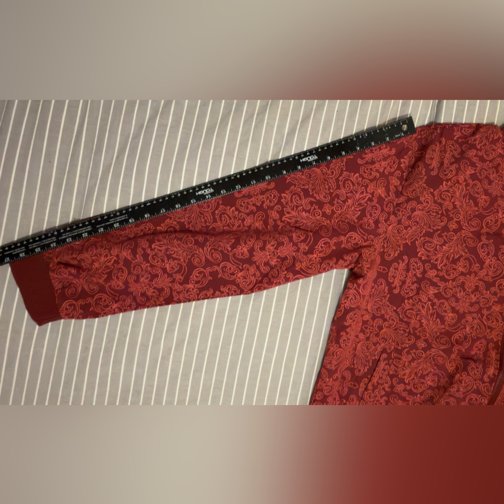 Red Patterned Zip-Up Jacket - Picture 5 of 8